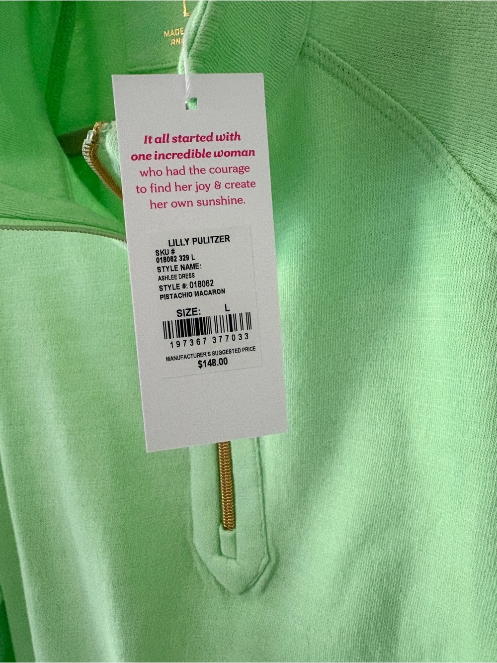 NWT Lilly Pulitzer Ashlee Dress in Pistachio Macaron - Picture 3 of 4